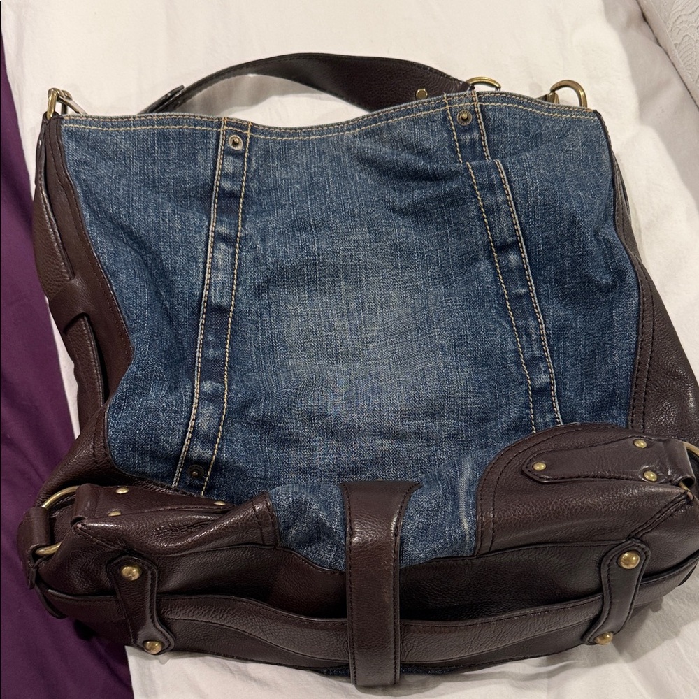 Michael Kors Saratoga Denim Bag - Picture 2 of 3